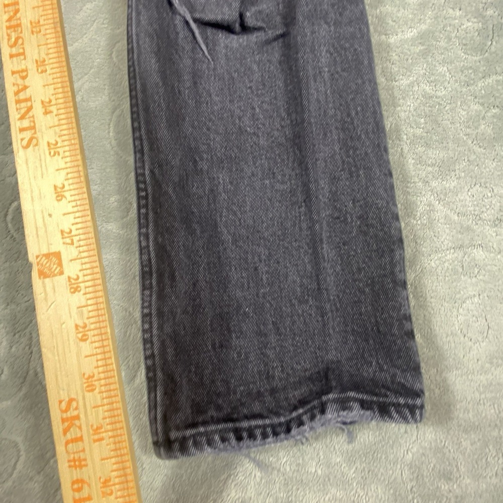 Abercrombie & Fitch 90s Straight Jeans Womens 12/31 Ultra High Rise Rips Fringe - Picture 6 of 12